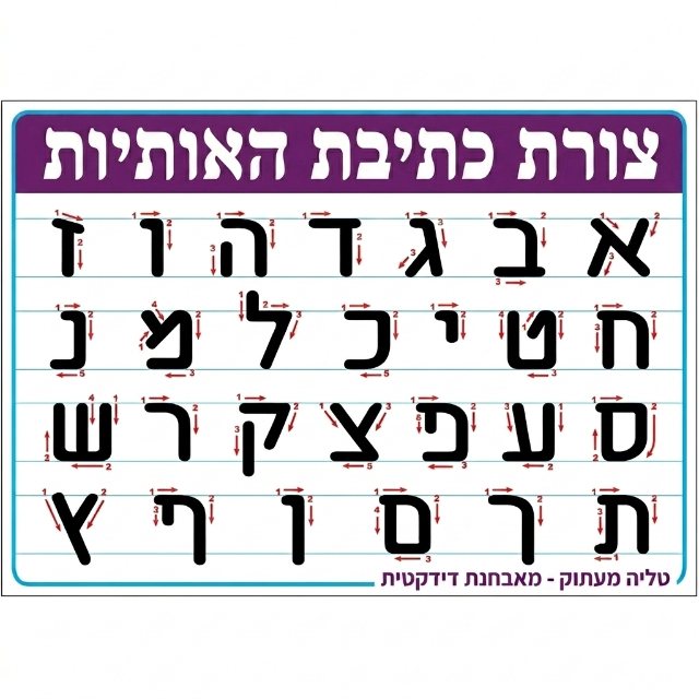 תצוגה מקדימה: דף כתיבה - כיוון אותיות